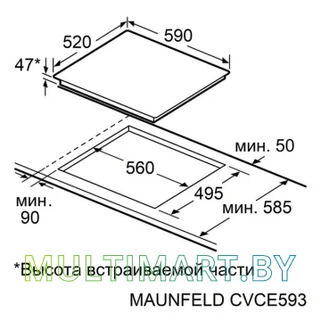 Электрическая варочная панель MAUNFELD CVCE593STBK Lux картинка 6